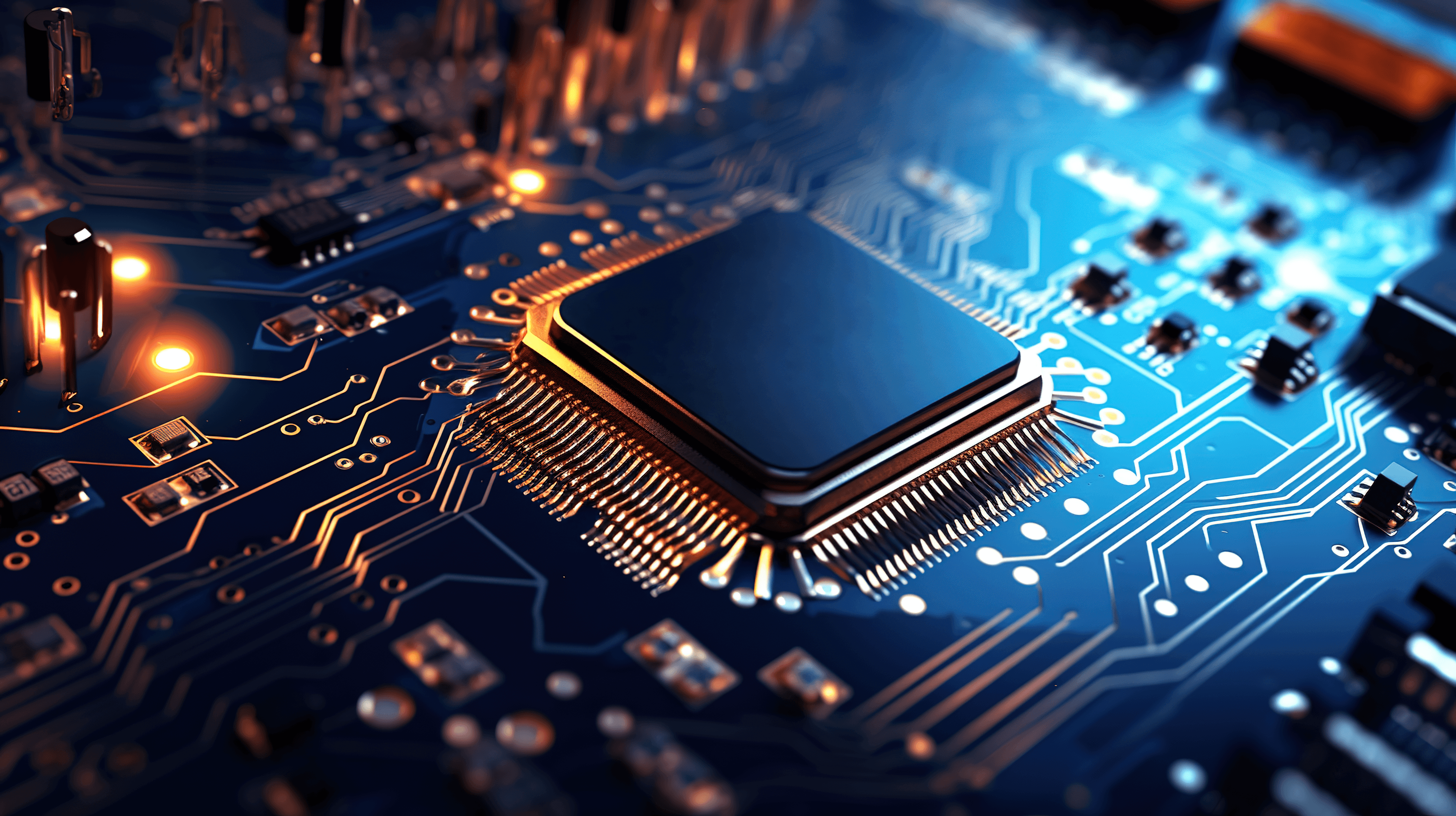 Imagen de fondo de un procesador conectado a una placa base.